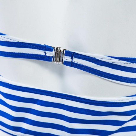 SPAGHETTI STRAP STRIPED PADDED LOW WAIST WOMEN CHIC TWO PIECE BIKINI SET