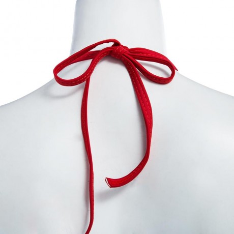 SPAGHETTI STRAP STRIPED PADDED LOW WAIST WOMEN CHIC TWO PIECE BIKINI SET