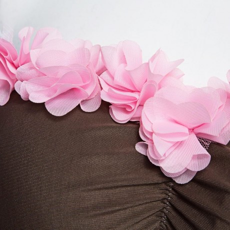 SWEET STRAPLESS LACEWORK BRA LOW WAIST BRIEF BIKINI SET FOR WOMEN