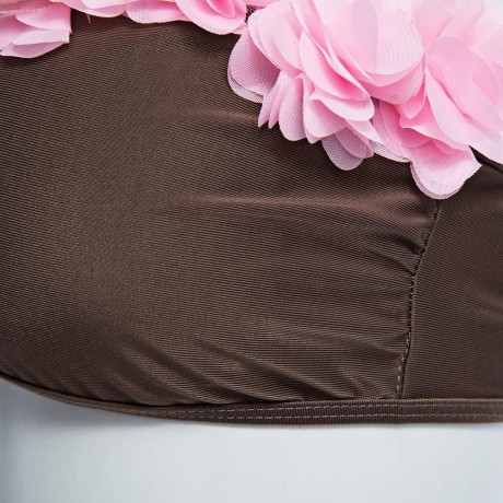 SWEET STRAPLESS LACEWORK BRA LOW WAIST BRIEF BIKINI SET FOR WOMEN