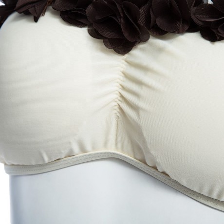 SWEET STRAPLESS LACEWORK BRA LOW WAIST BRIEF BIKINI SET FOR WOMEN