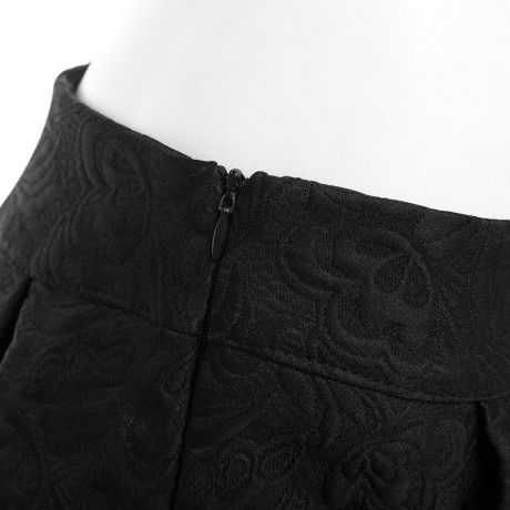 STYLISH HIGH WAIST PLEATED SHADOW STITCH MID-CALF PURE COLOR UMBRELLA SKIRT FOR WOMEN