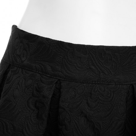 STYLISH HIGH WAIST PLEATED SHADOW STITCH MID-CALF PURE COLOR UMBRELLA SKIRT FOR WOMEN