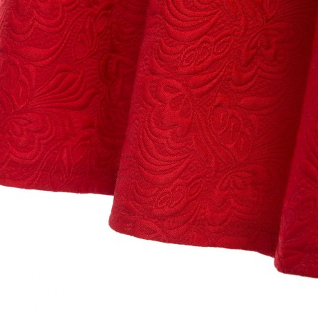 STYLISH HIGH WAIST PLEATED SHADOW STITCH MID-CALF PURE COLOR UMBRELLA SKIRT FOR WOMEN