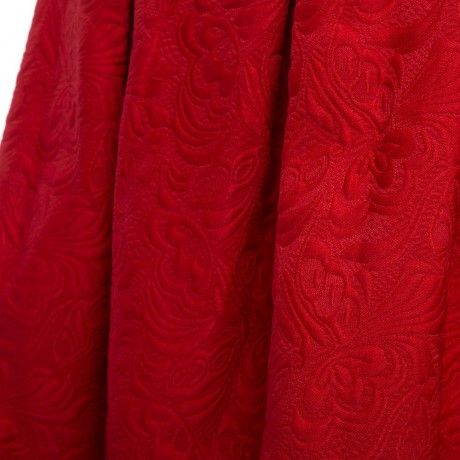 STYLISH HIGH WAIST PLEATED SHADOW STITCH MID-CALF PURE COLOR UMBRELLA SKIRT FOR WOMEN