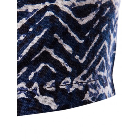 CASUAL V NECK ABSTRACT PRINTING SHORT SLEEVES T-SHIRT FOR MEN