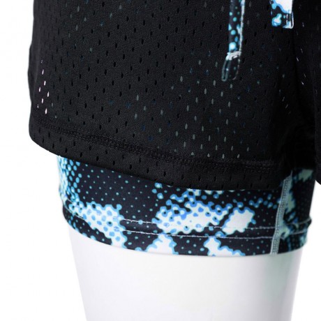 ACTIVE ELASTIC WAIST COLOR BLOCK YOGA SHORTS FOR WOMEN
