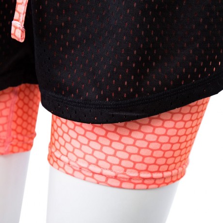 ACTIVE ELASTIC WAIST COLOR BLOCK YOGA SHORTS FOR WOMEN
