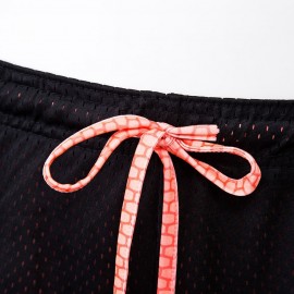 ACTIVE ELASTIC WAIST COLOR BLOCK YOGA SHORTS FOR WOMEN