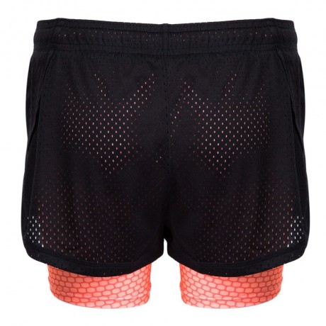 ACTIVE ELASTIC WAIST COLOR BLOCK YOGA SHORTS FOR WOMEN