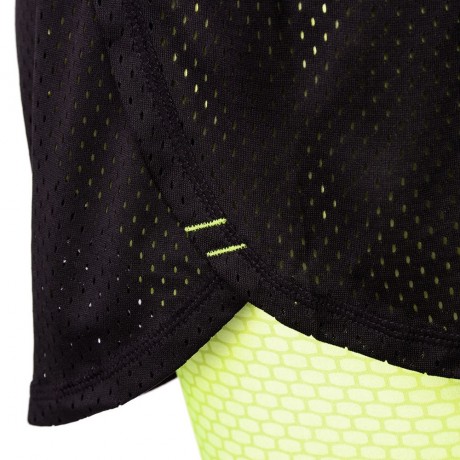 ACTIVE ELASTIC WAIST COLOR BLOCK YOGA SHORTS FOR WOMEN