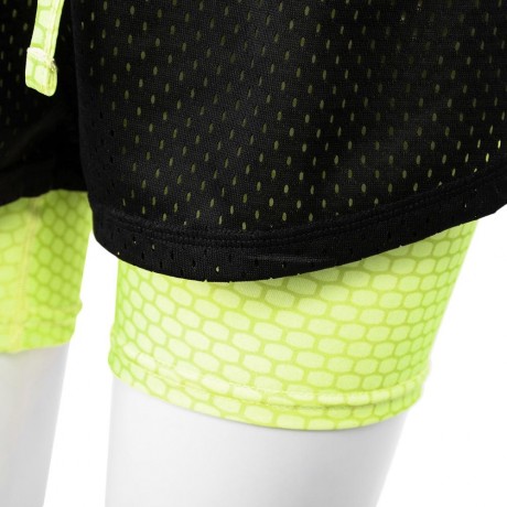 ACTIVE ELASTIC WAIST COLOR BLOCK YOGA SHORTS FOR WOMEN