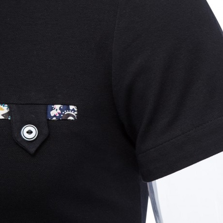 STYLISH TURN COLLAR SHORT SLEEVE SPLICED PRINTED SHEATHY SHIRT FOR MEN