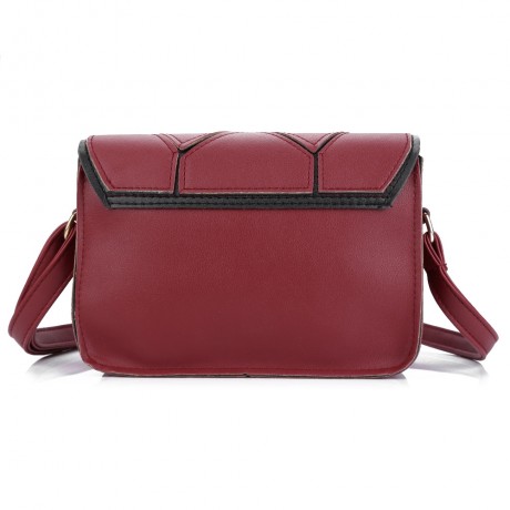 GUAPABIEN WATER CUBE PATCHWORK COVER SHOULDER MESSENGER BAG FOR LADY