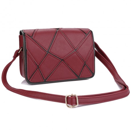 GUAPABIEN WATER CUBE PATCHWORK COVER SHOULDER MESSENGER BAG FOR LADY