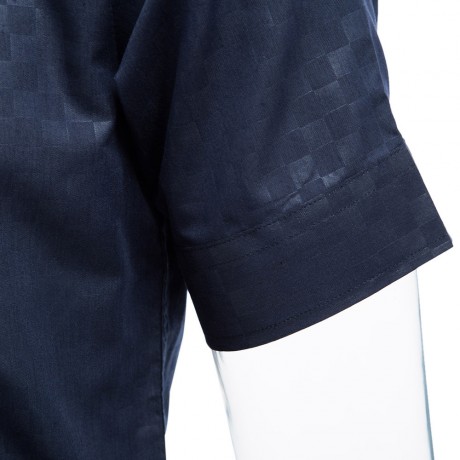 TRENDY TURN DOWN COLLAR SHORT SLEEVE SHEATHY SHIRT FOR MEN