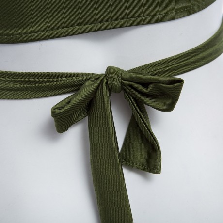 SEXY HALTER LACE-UP CROP TOP LOW WAIST BRIEFS SWIMWEAR FOR WOMEN