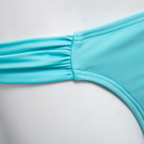 SEXY HALTER PUSH UP PURE COLOR BRA   LOW WAIST BRIEFS TWO PIECE BIKINI SET FOR WOMEN