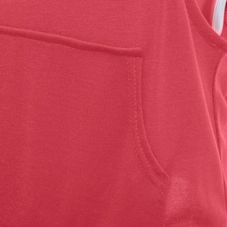 SIMPLE DESIGN HOODED SLEEVELESS FRONT POCKET SOLID COLOR T-SHIRT FOR MEN