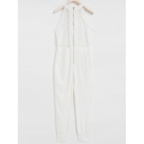 SLEEVELESS MESH BODYCON JUMPSUIT