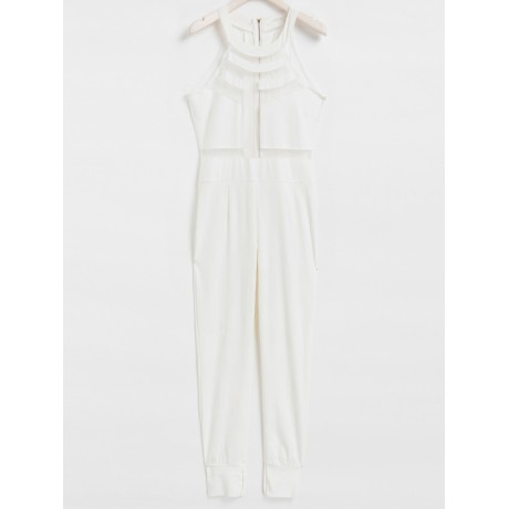 SLEEVELESS MESH BODYCON JUMPSUIT