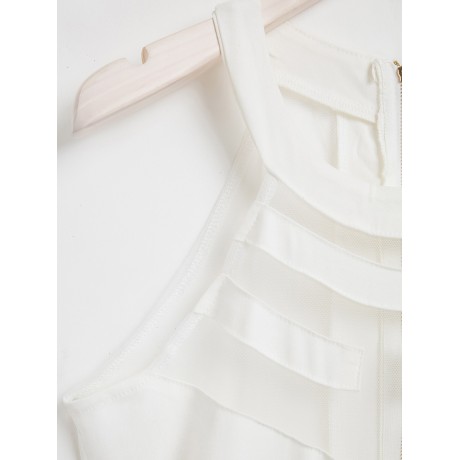 SLEEVELESS MESH BODYCON JUMPSUIT