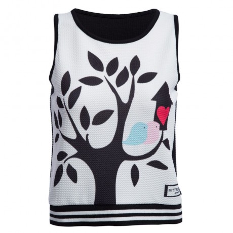 TRENDY ROUND COLLAR SEELELESS PRINT SLIM TANK TOP FOR WOMEN
