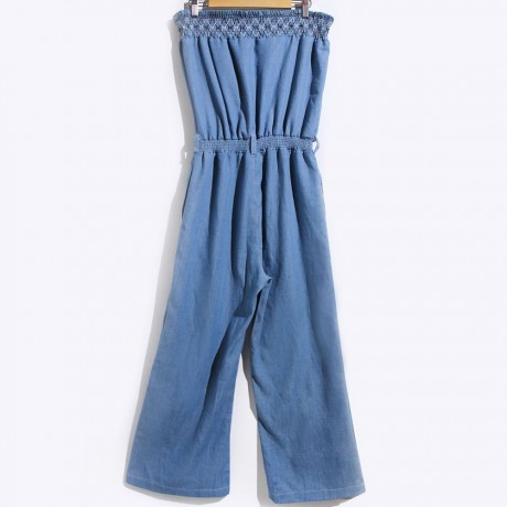 WOMEN'S STYLISH STRAPLESS DENIM JUMPSUIT