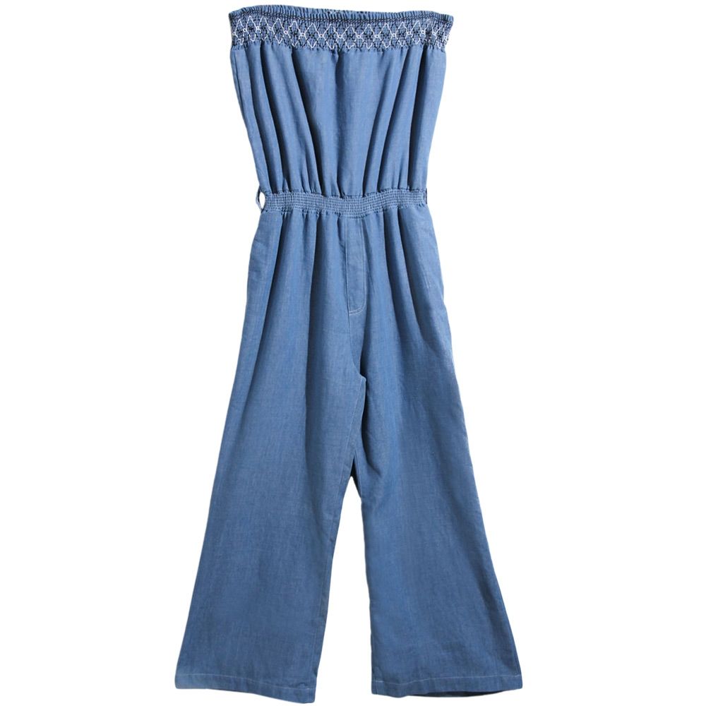 WOMEN'S STYLISH STRAPLESS DENIM JUMPSUIT