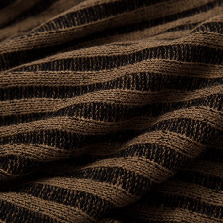 STYLISH TURTLENECK SLEEVELESS STRIPED SLIT KNITTED WOMEN'S SWEATER
