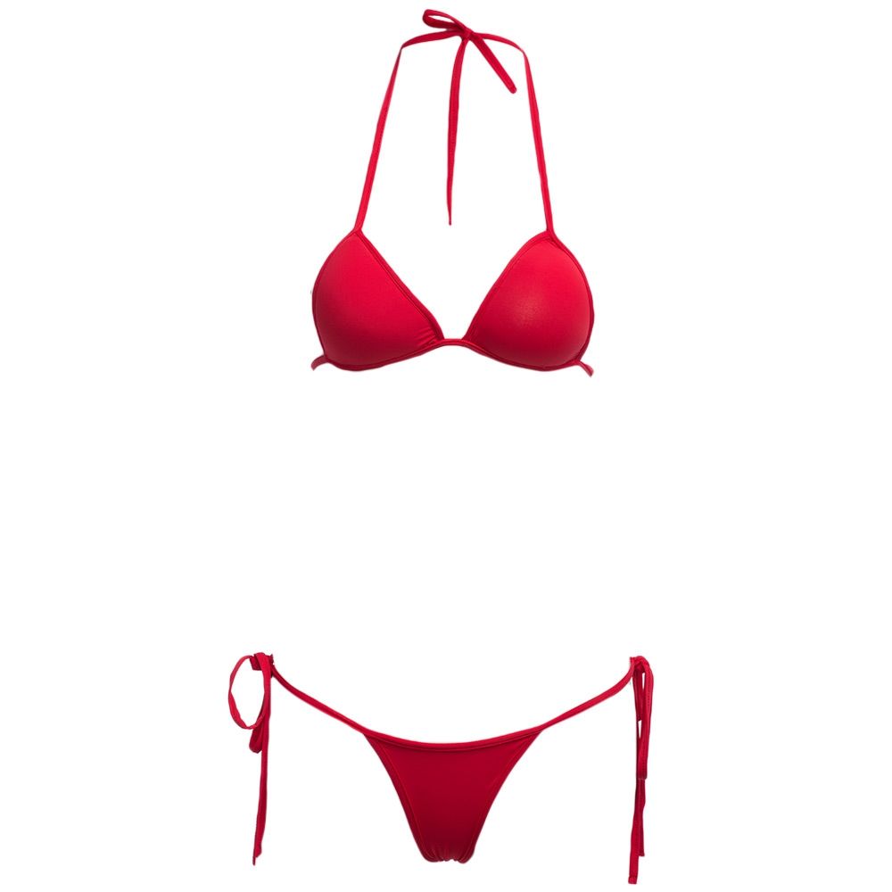 SEXY HALTER BACKLESS LOW WAIST PURE COLOR SWIMWEAR FOR WOMEN