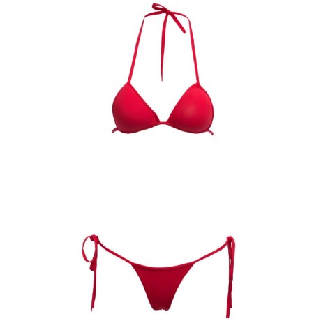 SEXY HALTER BACKLESS LOW WAIST PURE COLOR SWIMWEAR FOR WOMEN