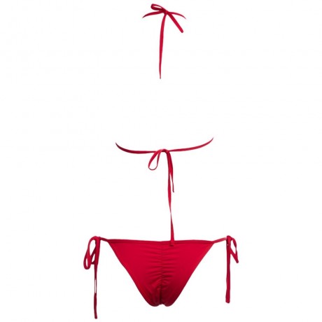 SEXY HALTER BACKLESS LOW WAIST PURE COLOR SWIMWEAR FOR WOMEN