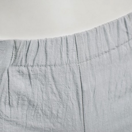 CASUAL ELASTIC WAIST ZIPPER DESIGN SOLID COLOR SIGNATURE COTTON SHORT PANTS FOR WOMEN