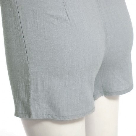 CASUAL ELASTIC WAIST ZIPPER DESIGN SOLID COLOR SIGNATURE COTTON SHORT PANTS FOR WOMEN