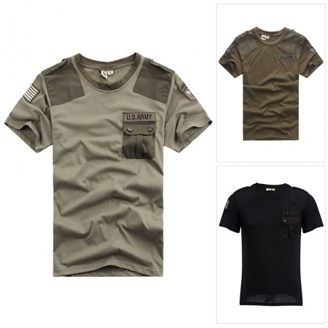 MALE OUTDOOR CAMOUFLAGE DESIGN BUTTON DECORATION SHOULDER BOARD CASUAL SHIRT