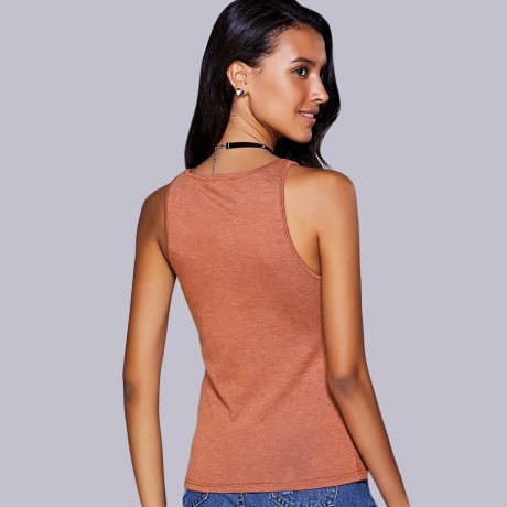 CASUAL ROUND NECK SOLID COLOR TANK TOP FOR WOMEN