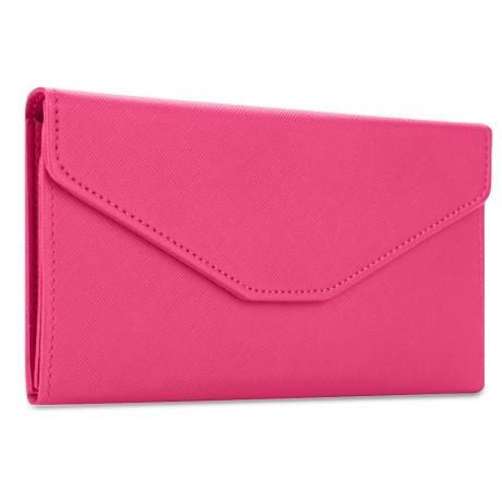 GUAPABIEN SOLID COLOR SNAP FASTENER CELL PHONE ENVELOPE CLUTCH WALLET