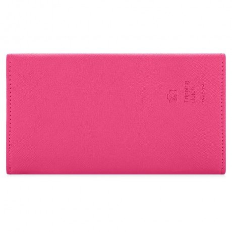 GUAPABIEN SOLID COLOR SNAP FASTENER CELL PHONE ENVELOPE CLUTCH WALLET