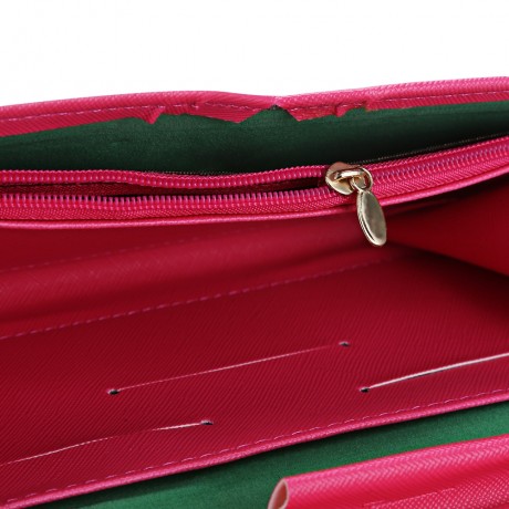 GUAPABIEN SOLID COLOR SNAP FASTENER CELL PHONE ENVELOPE CLUTCH WALLET