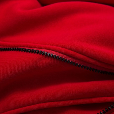 CASUAL TURN-DOWN COLLAR ZIPPER BUTTON DESIGN HOODIE FOR WOMEN
