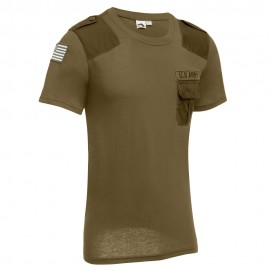 MALE OUTDOOR CAMOUFLAGE DESIGN BUTTON DECORATION SHOULDER BOARD CASUAL SHIRT