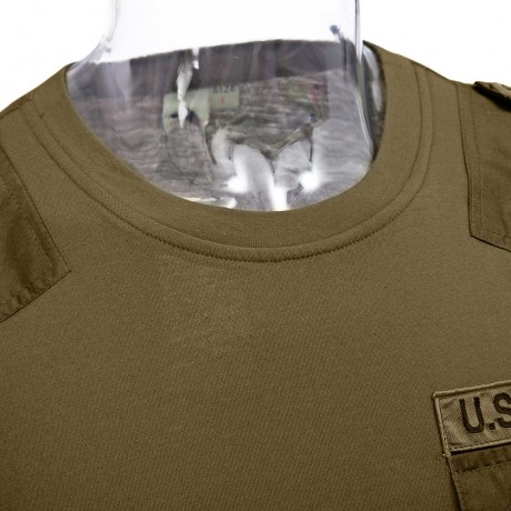 MALE OUTDOOR CAMOUFLAGE DESIGN BUTTON DECORATION SHOULDER BOARD CASUAL SHIRT