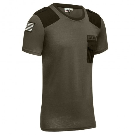 MALE OUTDOOR CAMOUFLAGE DESIGN BUTTON DECORATION SHOULDER BOARD CASUAL SHIRT