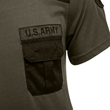 MALE OUTDOOR CAMOUFLAGE DESIGN BUTTON DECORATION SHOULDER BOARD CASUAL SHIRT