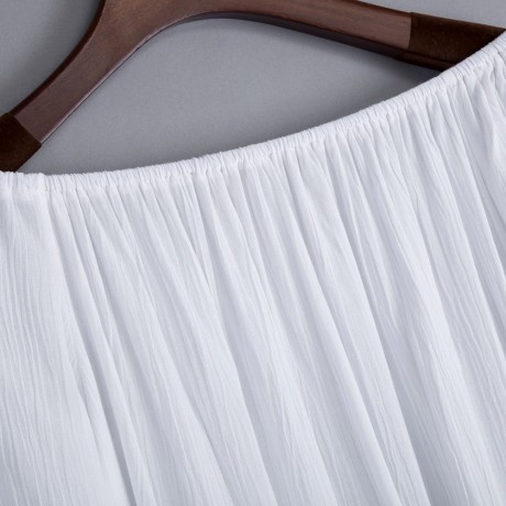 SWEET OFF THE SHOULDER FLARE SLEEVE RUFFLE TASSEL LOOSE T-SHIRT FOR WOMEN