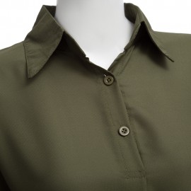 BOYFRIEND STYLE TURN DOWN COLLAR LOOSE CHIFFON BLOUSE FOR WOMEN