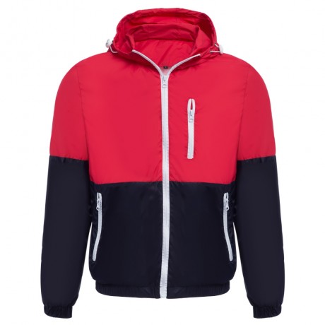 CASUAL THIN COLOR BLOCK ZIPPER DESIGN LONG SLEEVE HOODIES FOR MALE