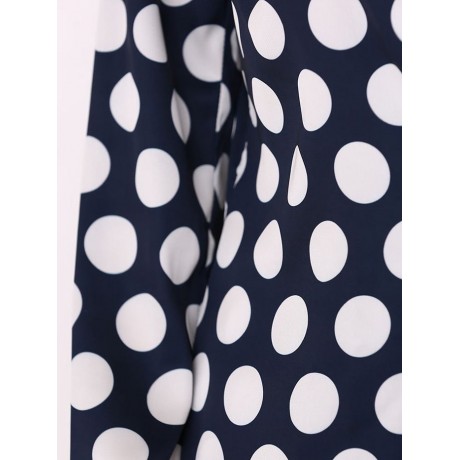 TURN DOWN COLLAR ALLOVER POLKA DOT PRINT SOFT PAJAMA FOR WOMEN