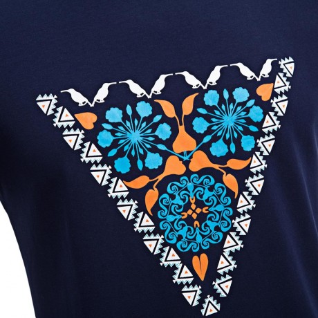 CASUAL PATTERN PRINTED ROUND NECK MEN SHORT SLEEVE SHIRT